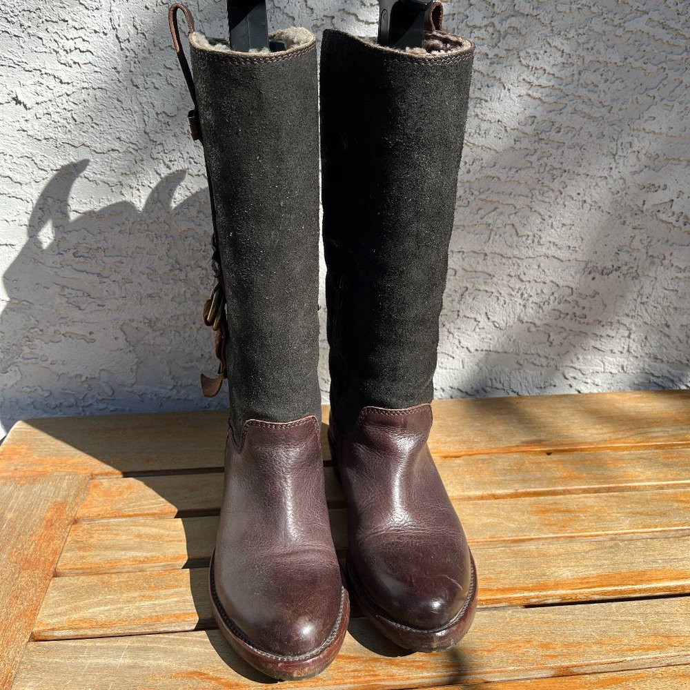Leather & Suede Boot lined with Sheepskin